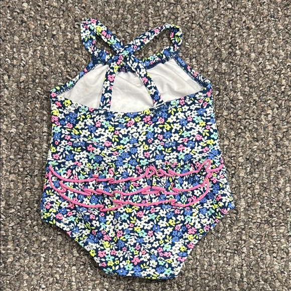 Carter's Baby Girl Size 6-9M Floral One Piece Swimsuit Blue, Pink, Yellow NWOT - Picture 2 of 5